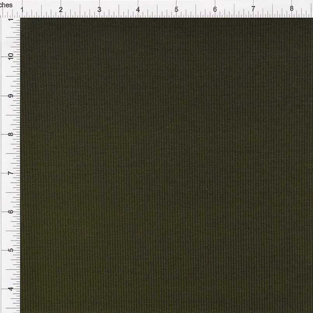 Army Green 2x1 Rib Knit