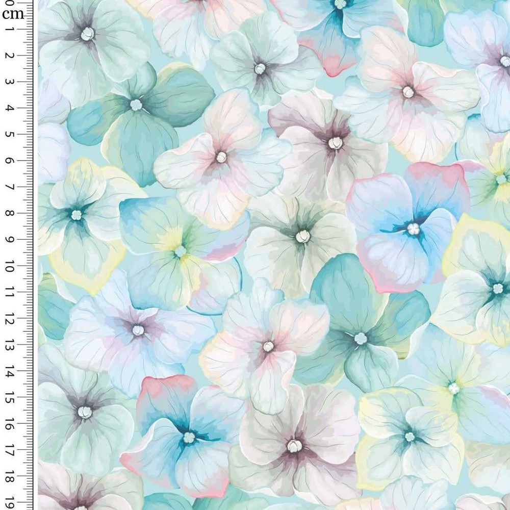 Blue Hydrangea Cotton Lycra