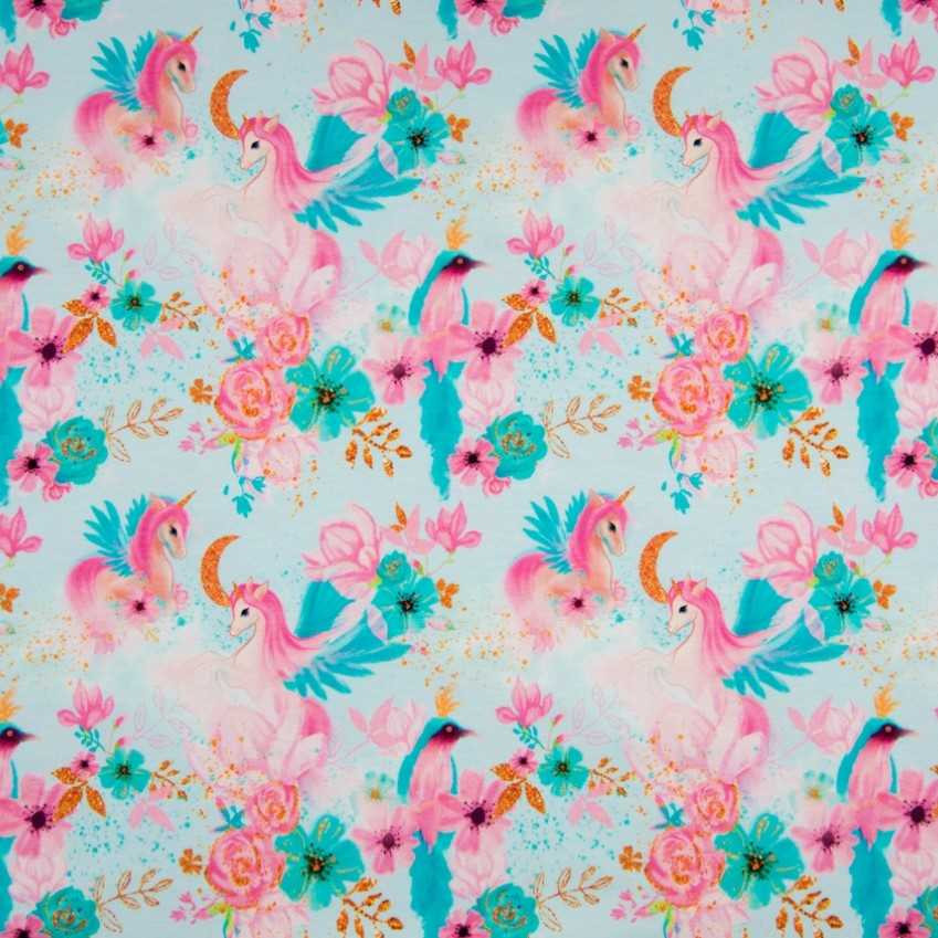 Unicorns & Roses Cotton Lycra Knit