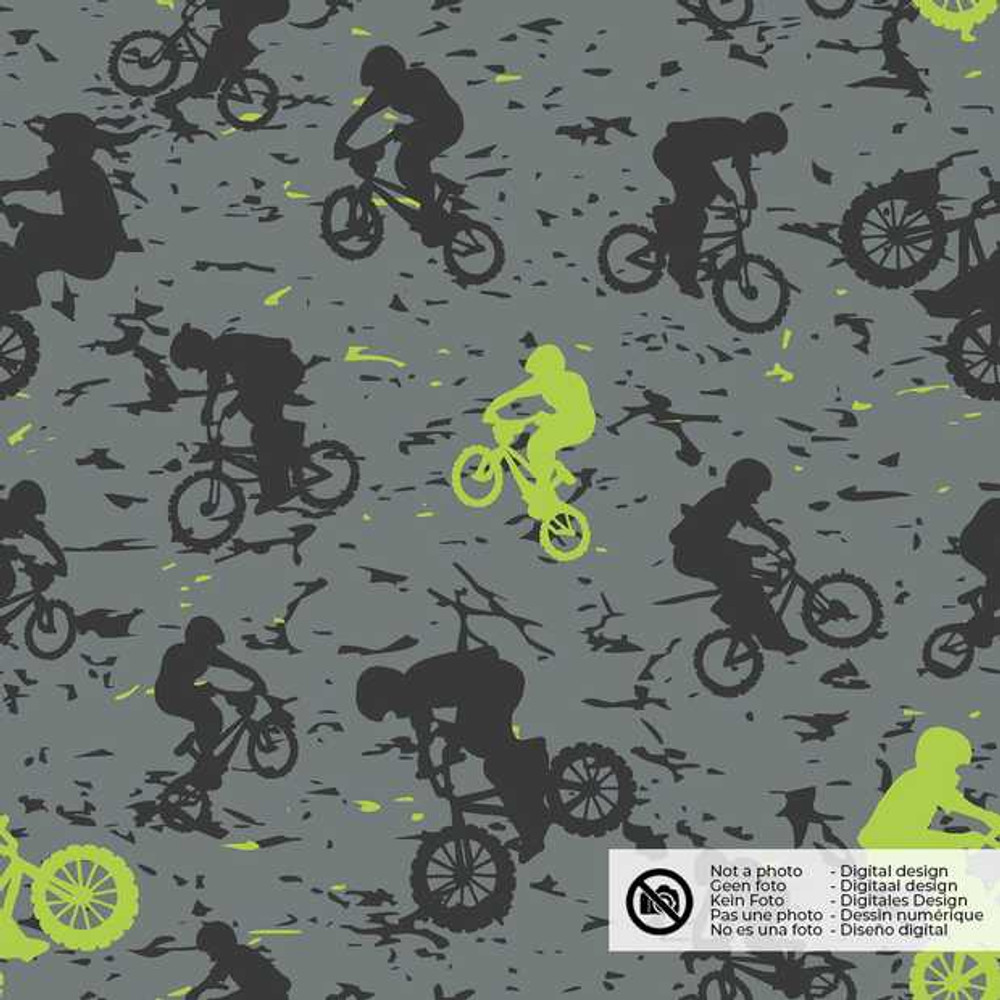 Bikers on Gray Cotton Lycra