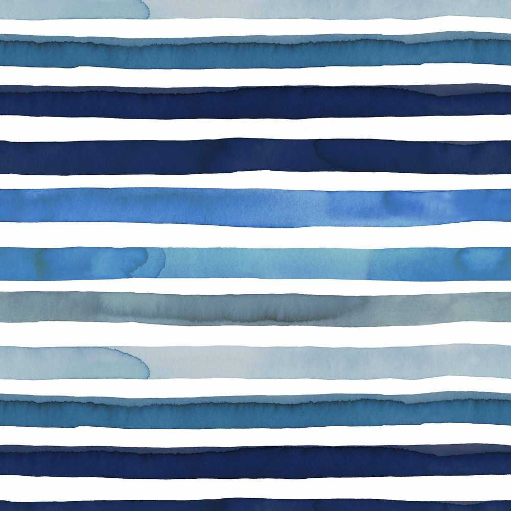 Blue Watercolor Stripe Cotton Lycra