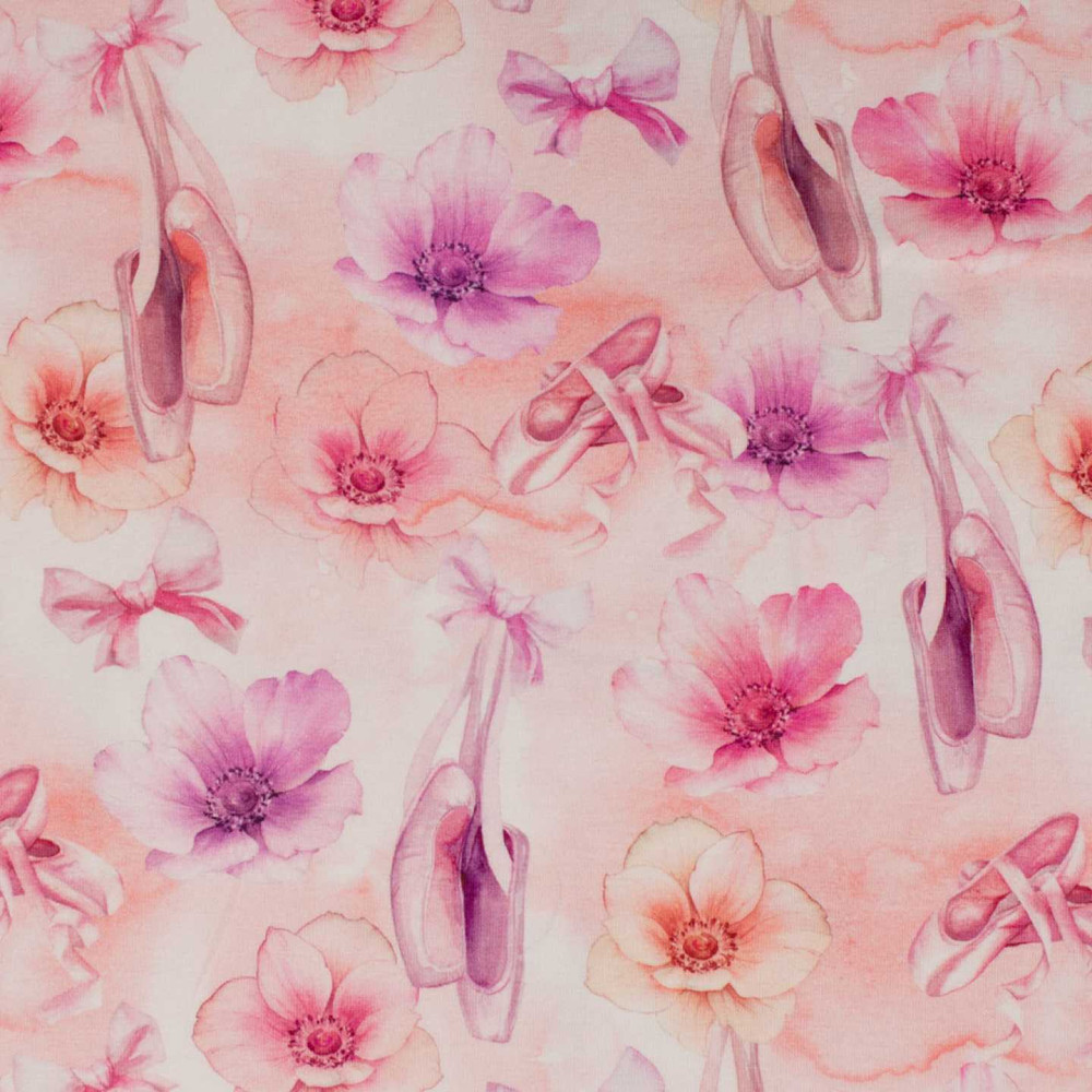 Ballet Slippers & Blooms Cotton Lycra Knit