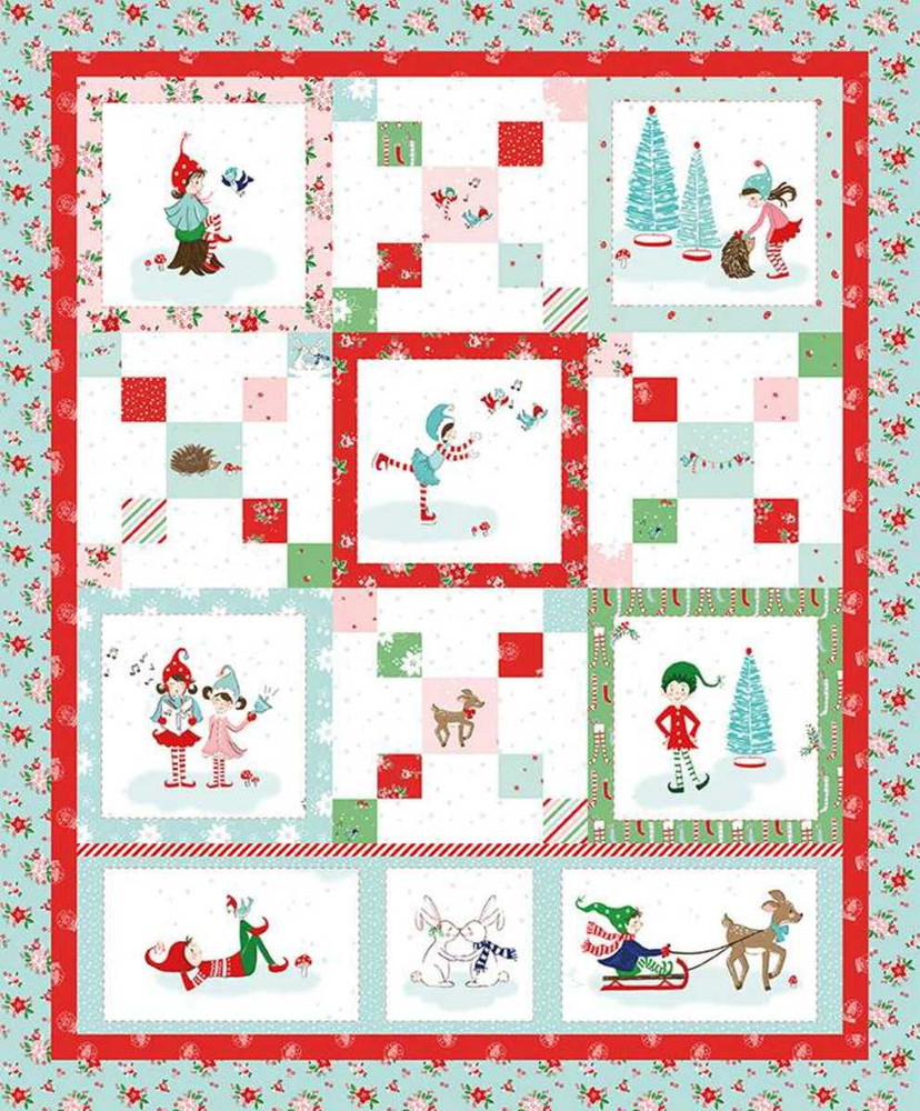 Riley Blake Pixie Noel Quilt Panel