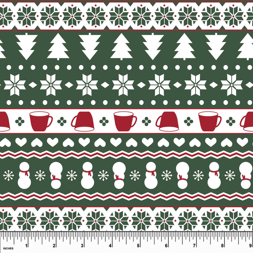 Custom Christmas Fair Isle Cotton Lycra Knit