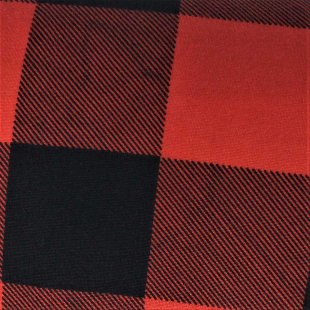 Black and Red Buffalo Plaid Double Brushed Poly *SECONDS* Knit Basics