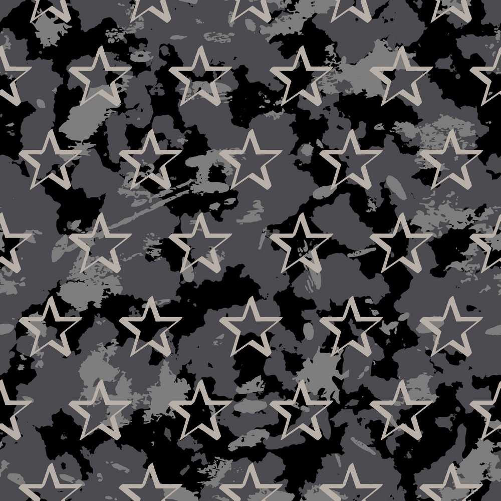 Stars on Black Camo Sweatshirt Fleece