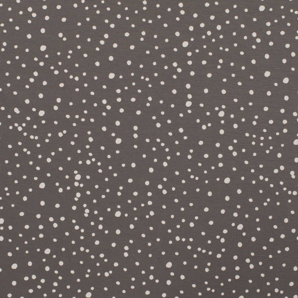 Polka Dots on Yarn Dyed Gray Cotton Lycra Knit