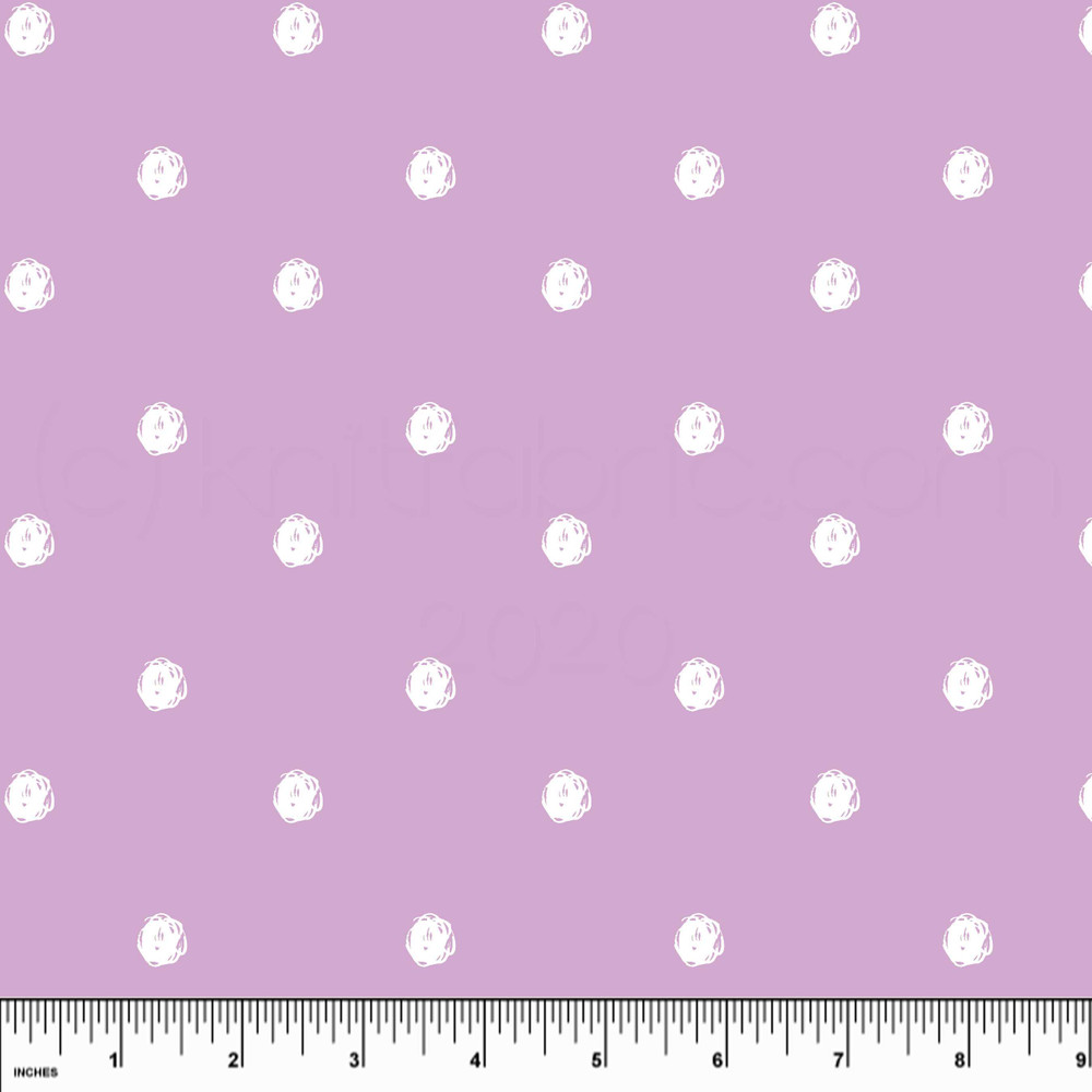 Custom Purple Polka Dot Cotton Lycra Knit