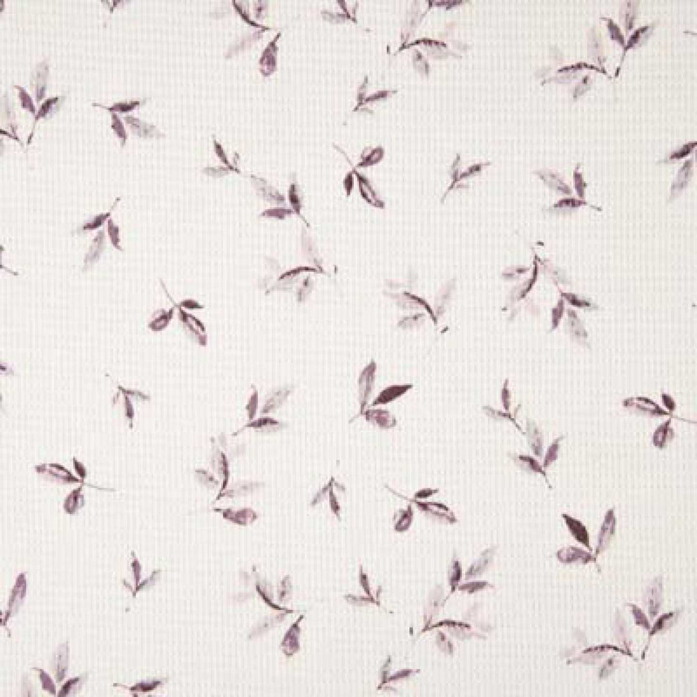 Dusty Purple Leaves 100% Cotton Waffle Jersey