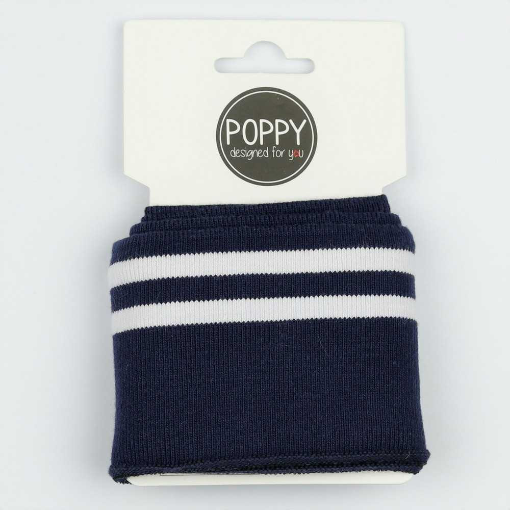 Navy and White Stripe Cuff Rib Knit