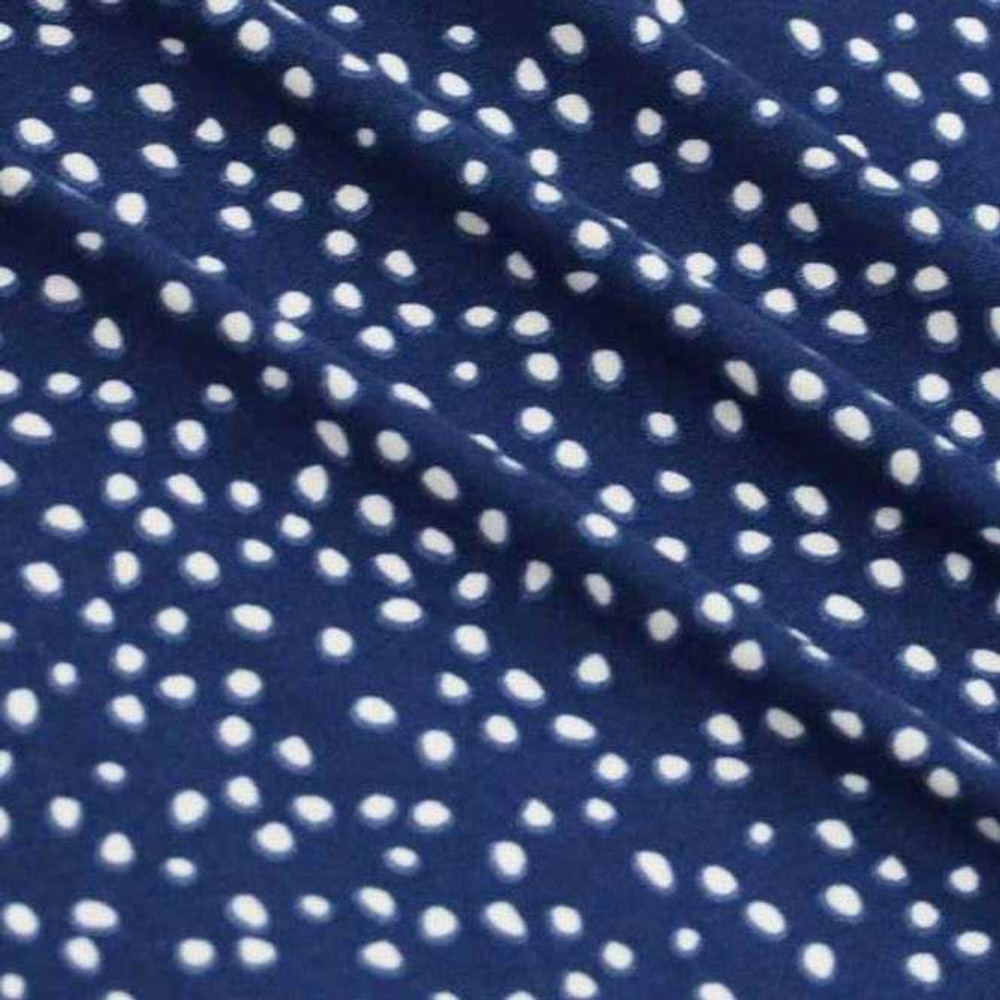 Speckled Dots on Navy Double Brushed Poly