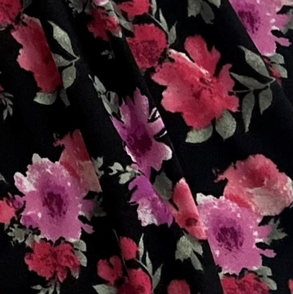 Lydia Floral on Black ITY Knit