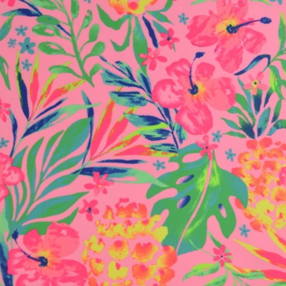Tropical Floral on Bright Pink UV 50+ Swim