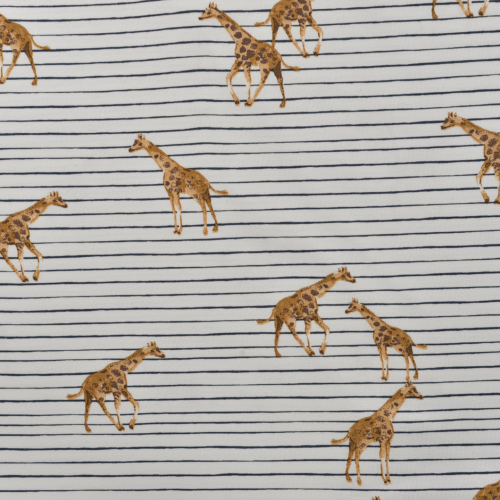 Giraffe Stripe on Ivory Cotton Lycra Knit