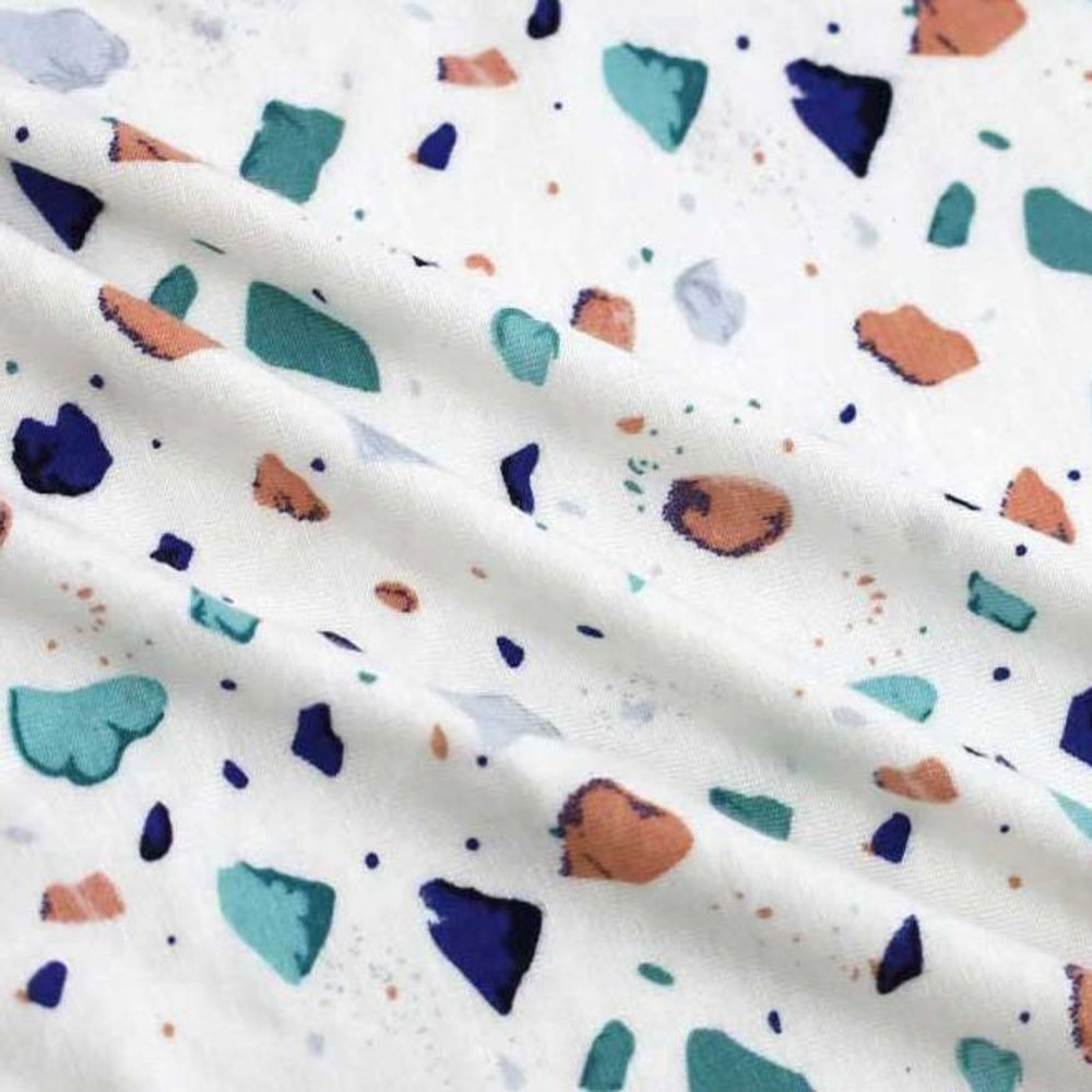 Pebbles on White Rayon Modal Spandex