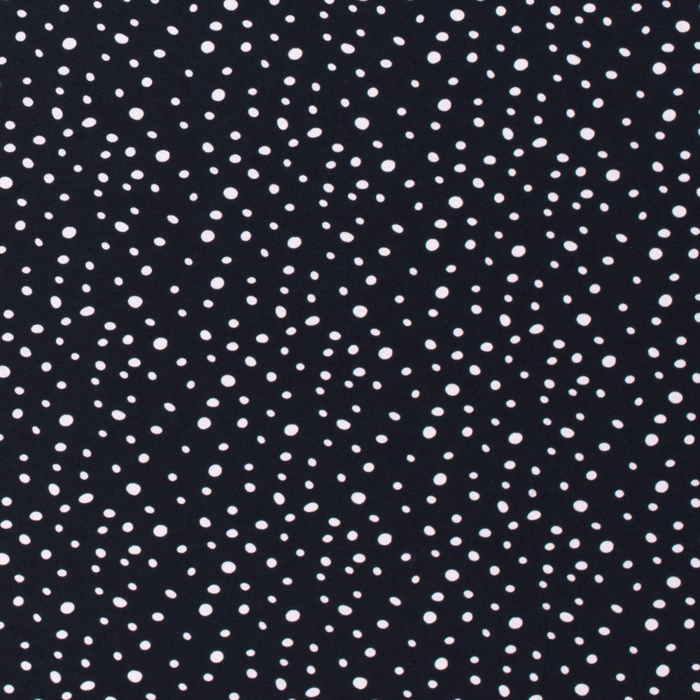 Mini Tossed Polka Dot on Navy Cotton Lycra