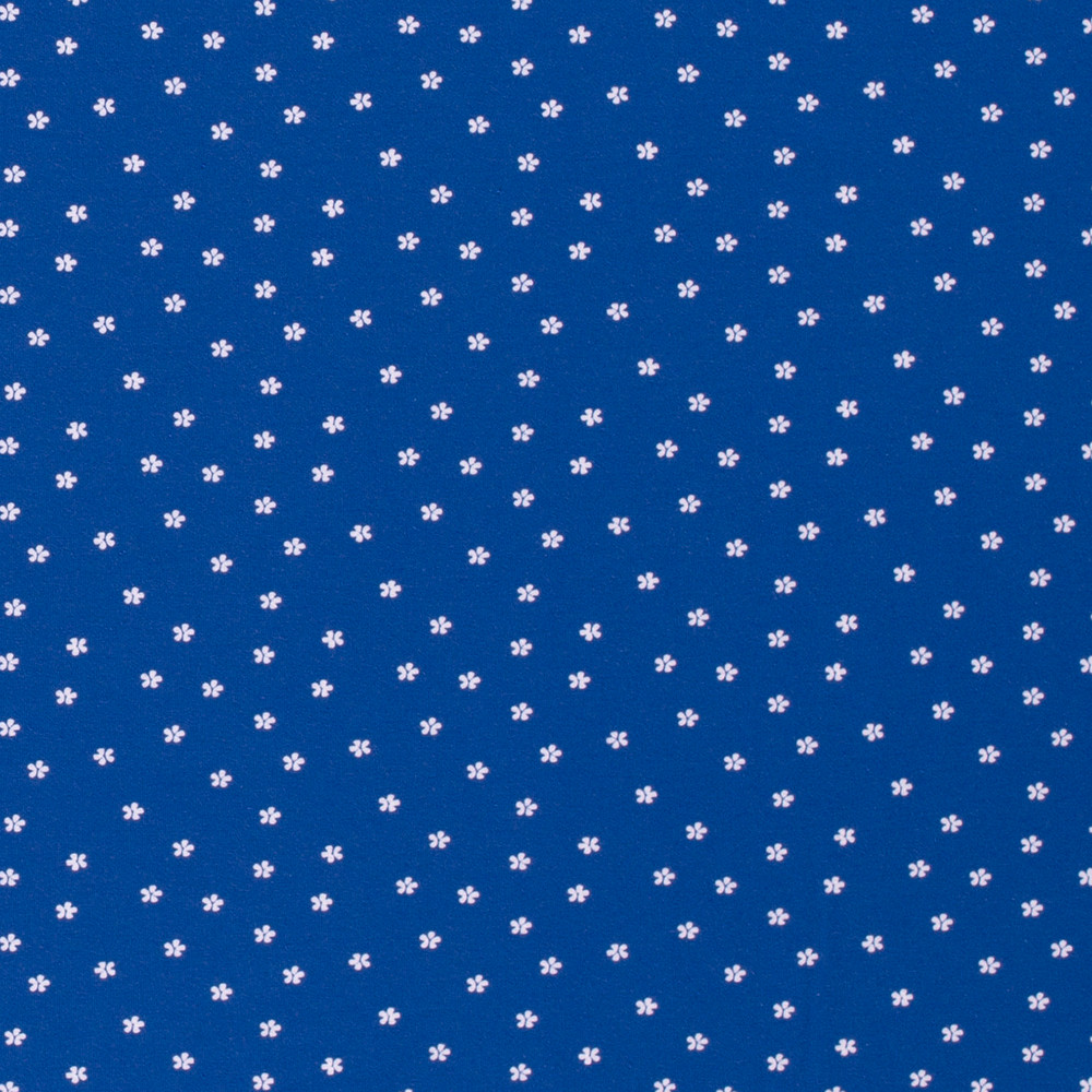 Mini Floral Dot on Royal Blue Cotton Lycra