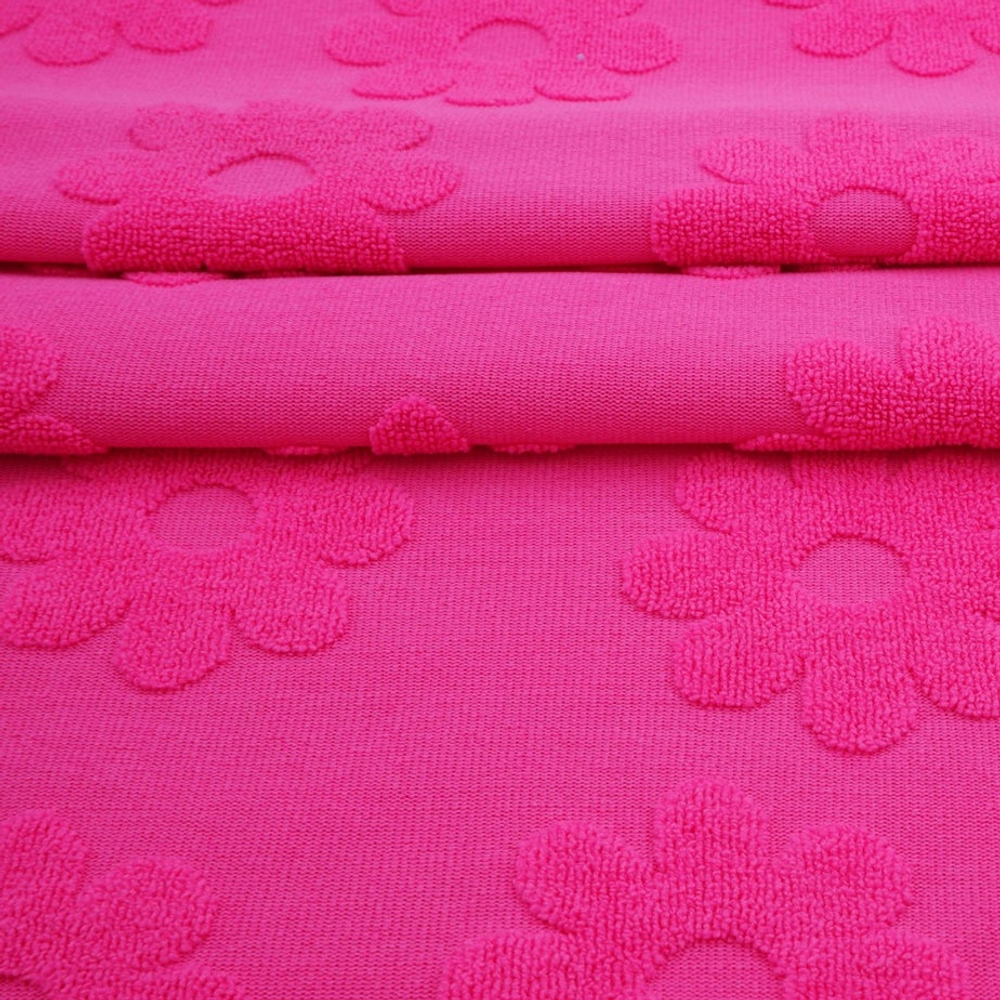 Pink Jacquard Daisy Terry Knit