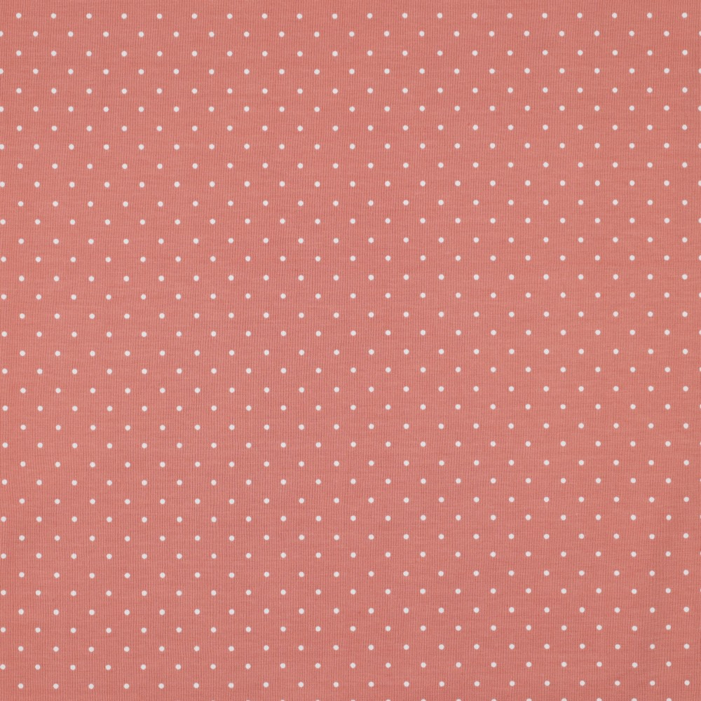 Mini Polka Dots on Salmon Cotton Lycra Knit