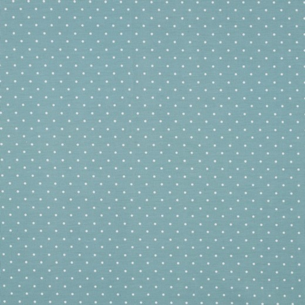 Mini Polka Dots on Mint Cotton Lycra Knit