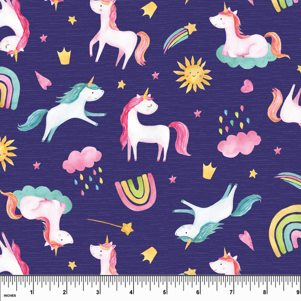 Custom I Love Unicorns Cotton Lycra Knit