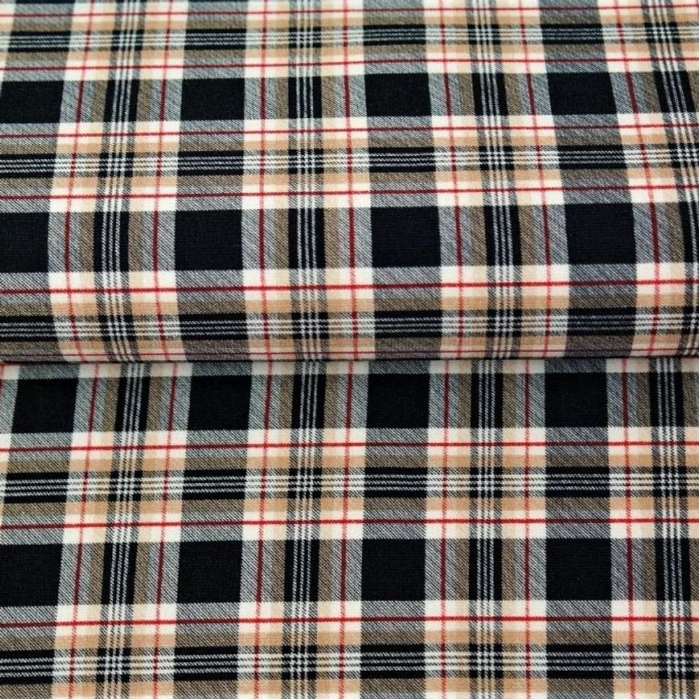 Black & Tan Plaid French Terry