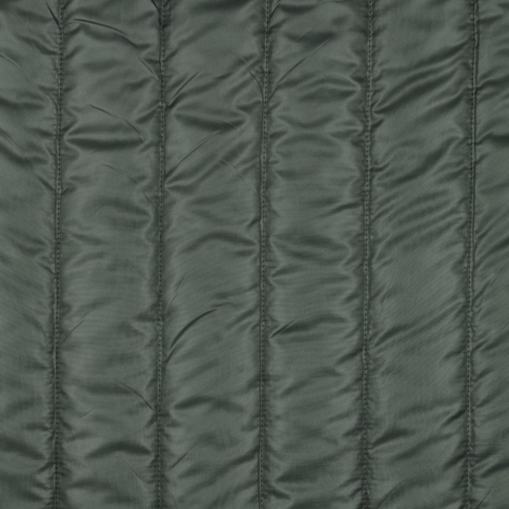 Shiny Green Vertically Quilted Outerwear