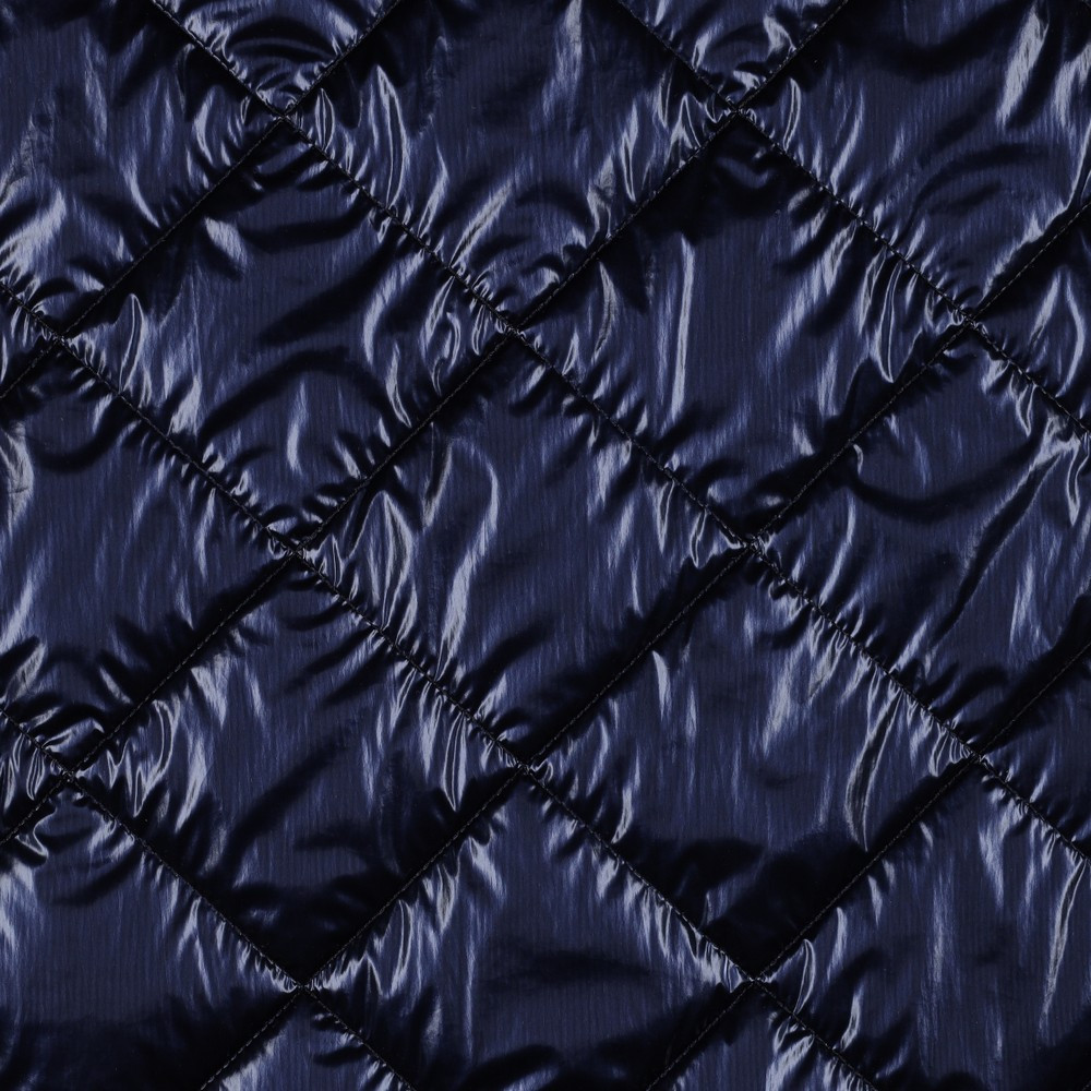 Shiny Navy Triangle Quilted Outerwear