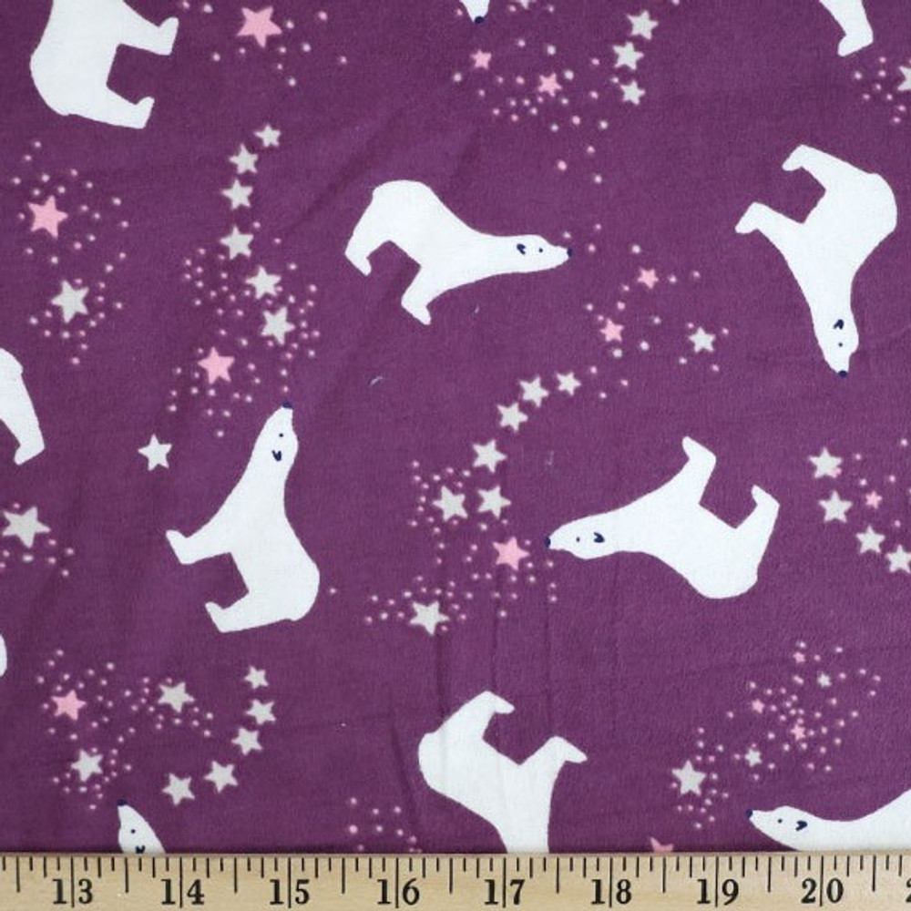 Polar Bears on Purple Flannel