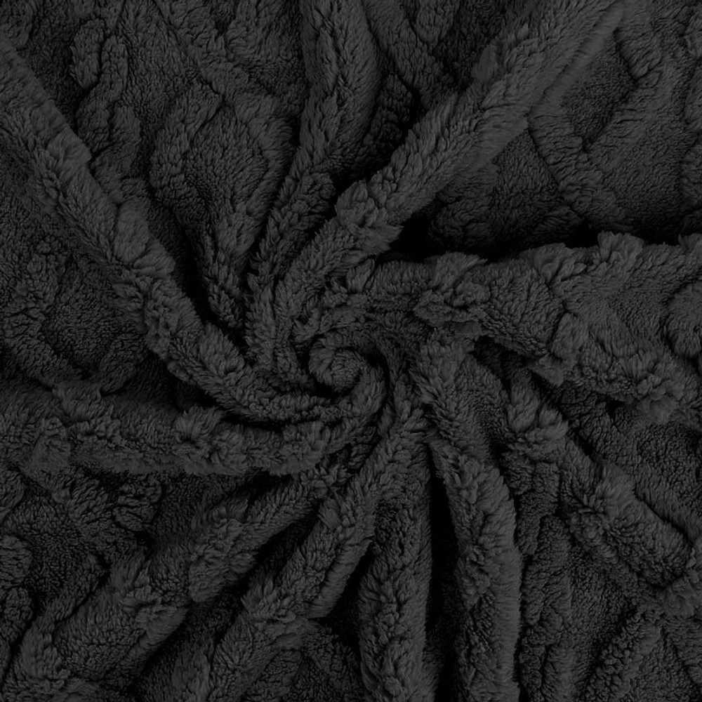 Black Double Sided Plush Cable Minky