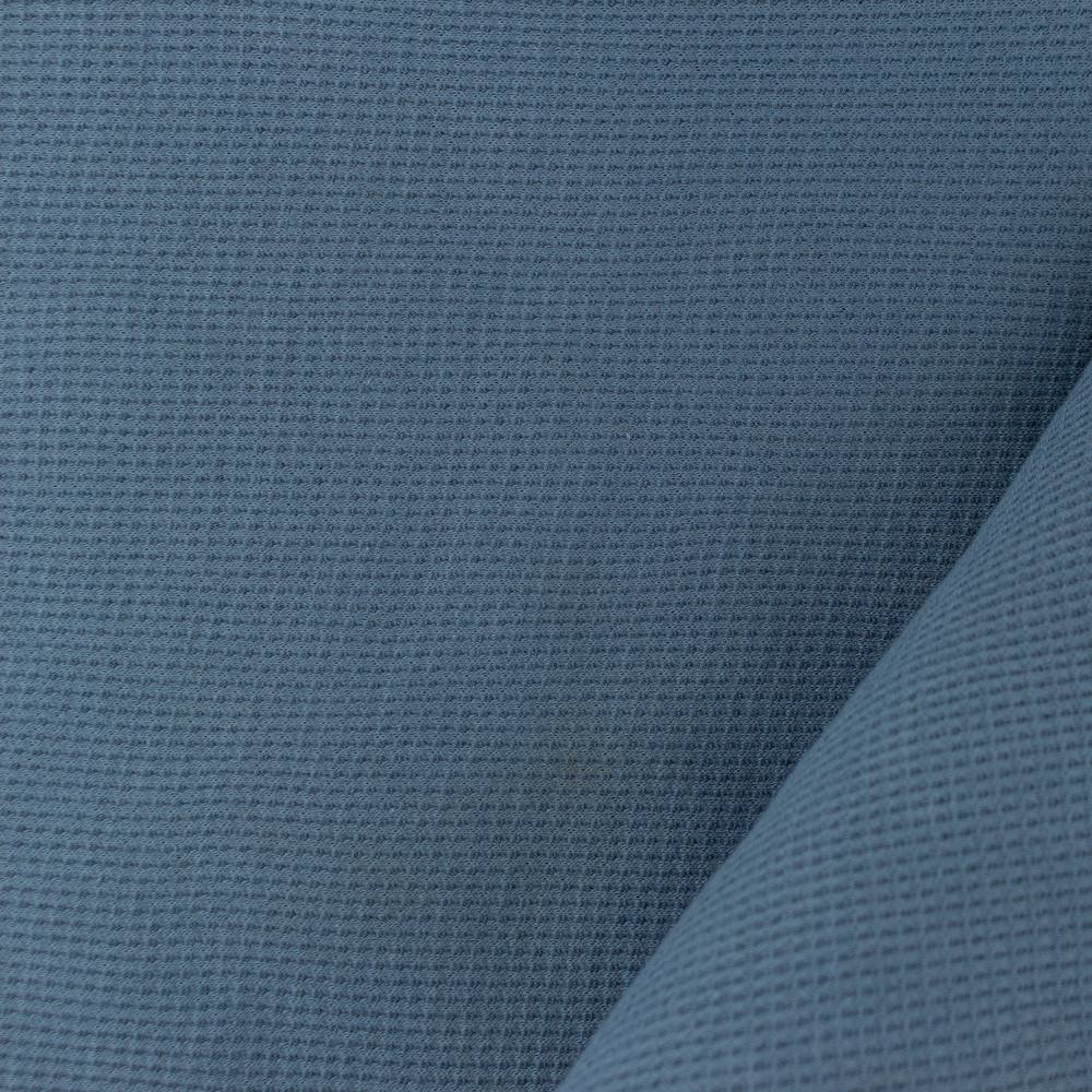 Denim Blue 100% Cotton Waffle Knit