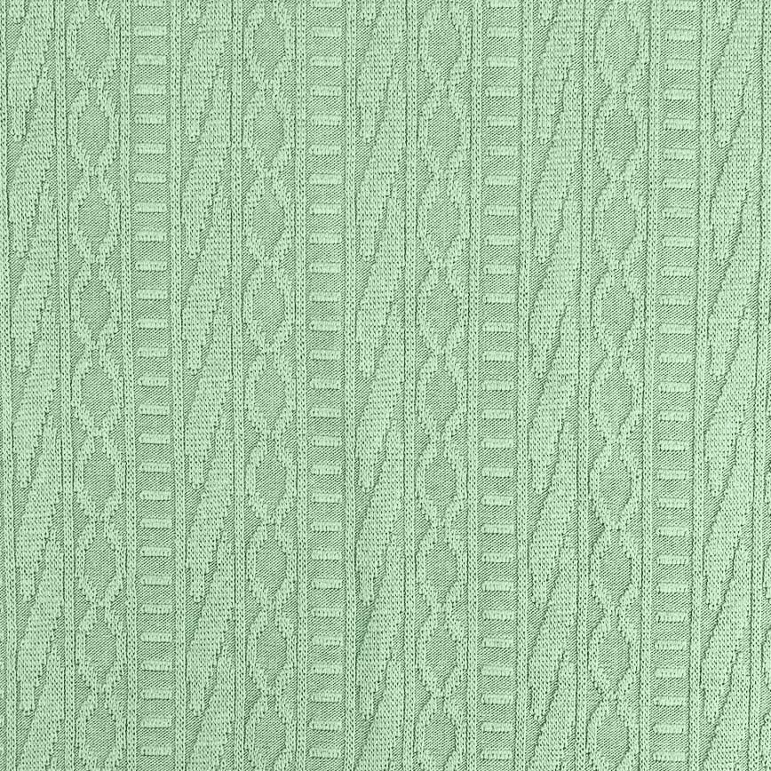 Mint Jacquard Cable Sweater Knit - KnitFabric.com