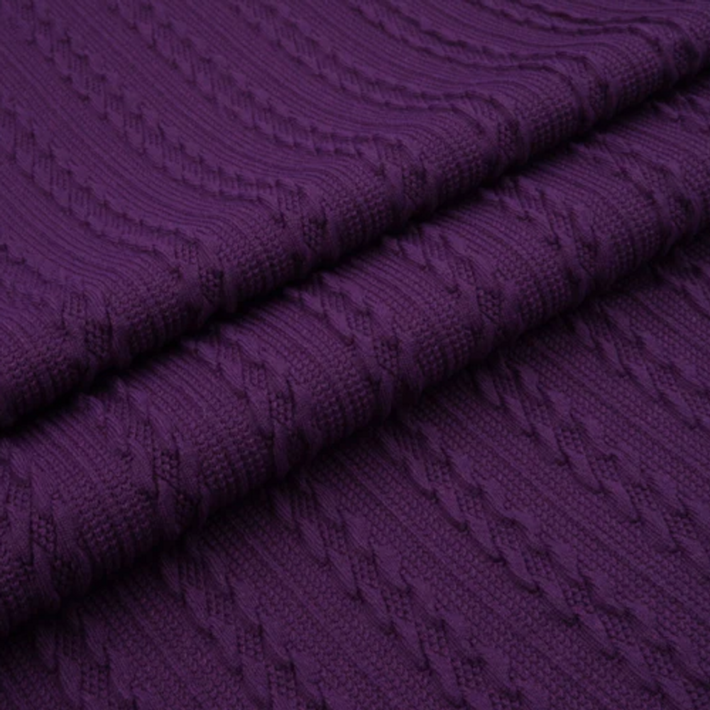 Deep Purple Cable Sweater Knit