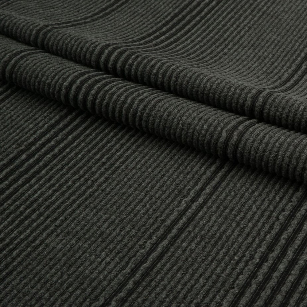 Charcoal Variable Width Rib Knit