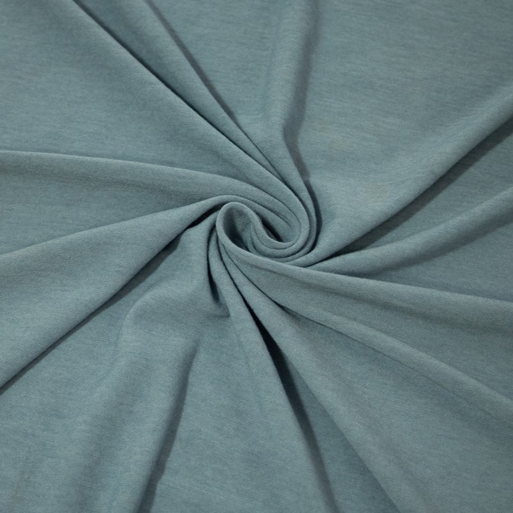 Harbor Stripe Cotton/Spandex Jersey Knit Fabric, Coastal Grey, 1/4