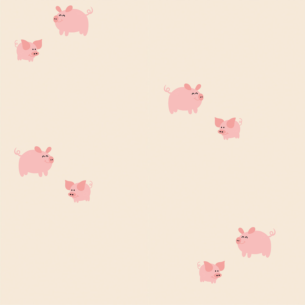 Sweet Pigs on Cream Cotton Lycra