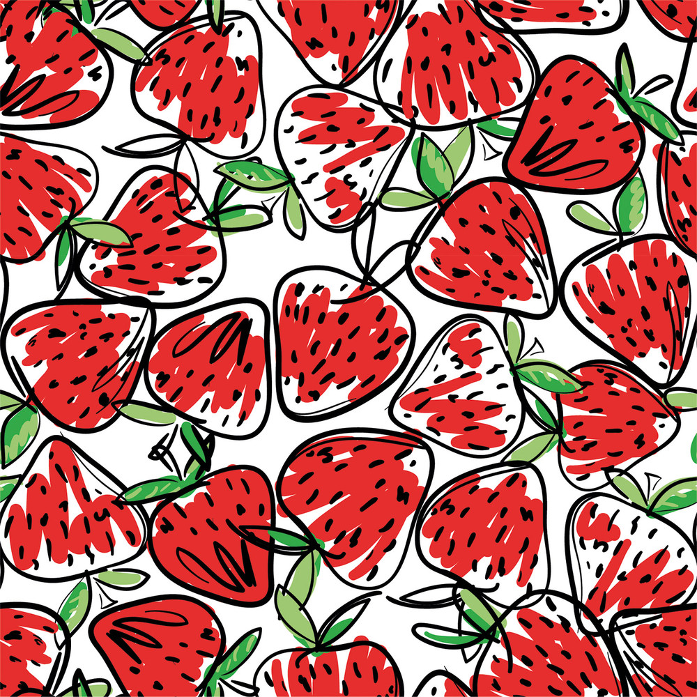 Sweet Strawberries Cotton Lycra