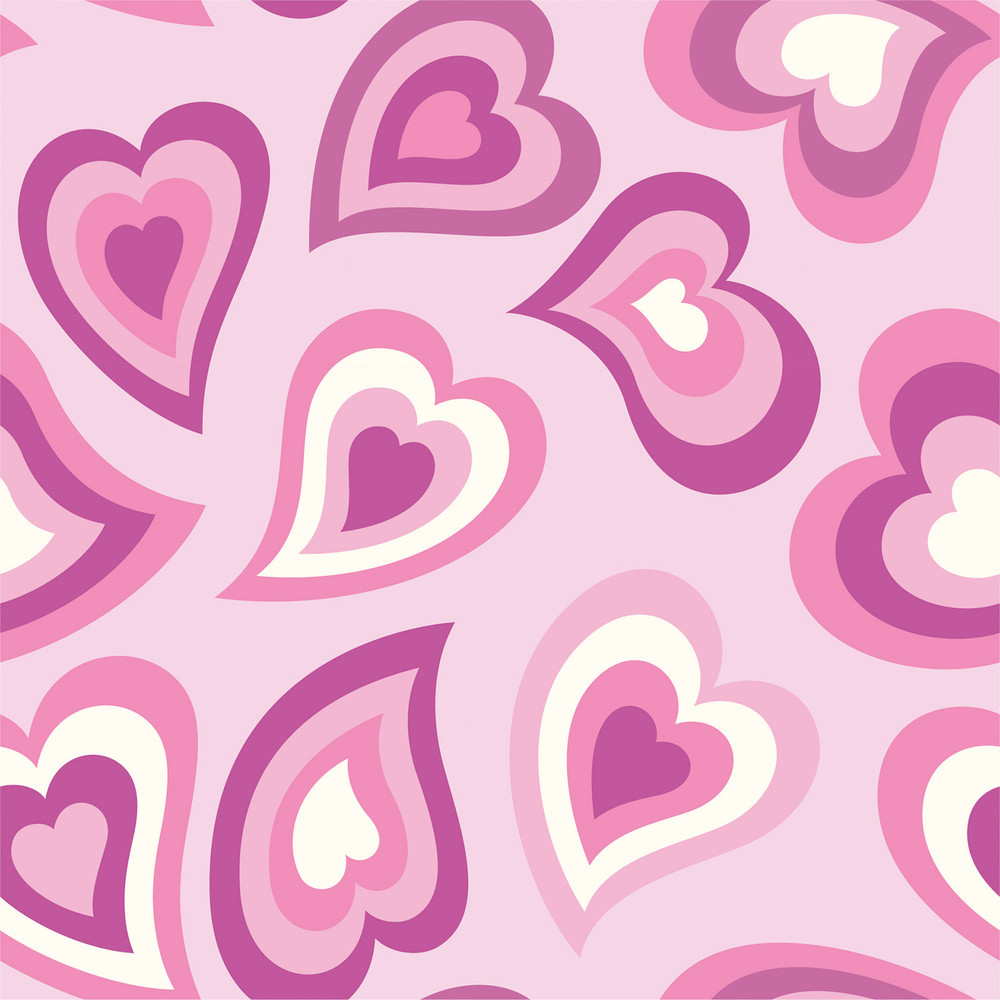 Pink & White Groovy Hearts Cotton Lycra