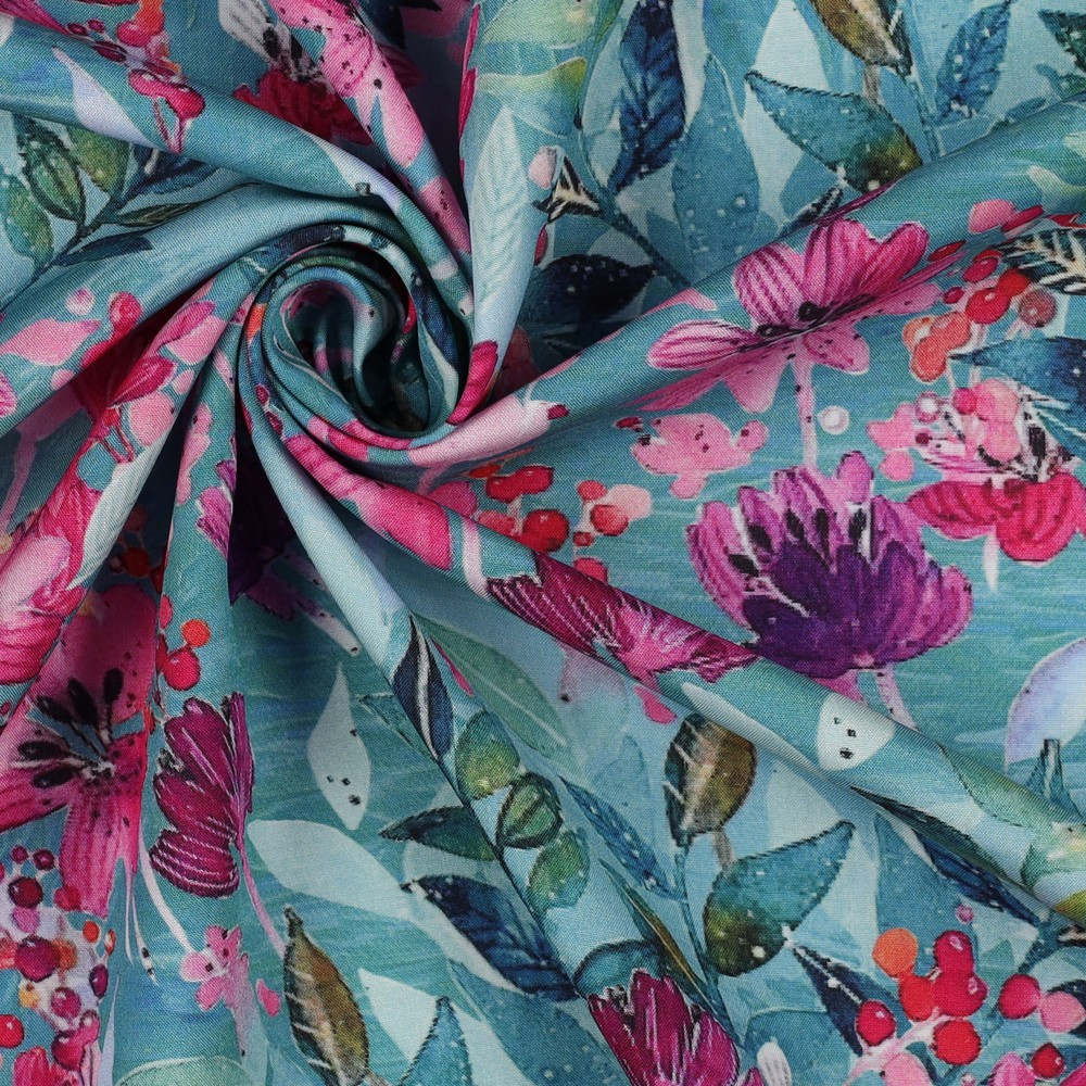 Spring Floral Woven Radiance Rayon