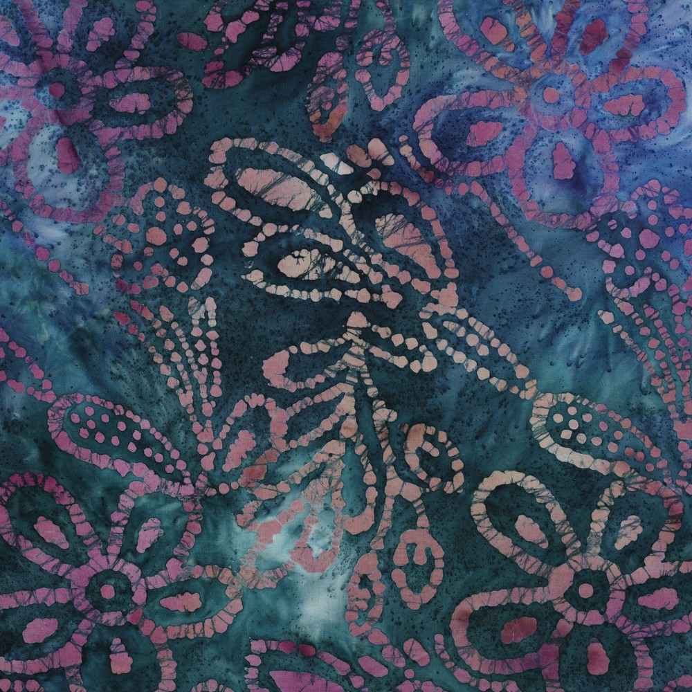 Lilac & Teal Batik Cotton