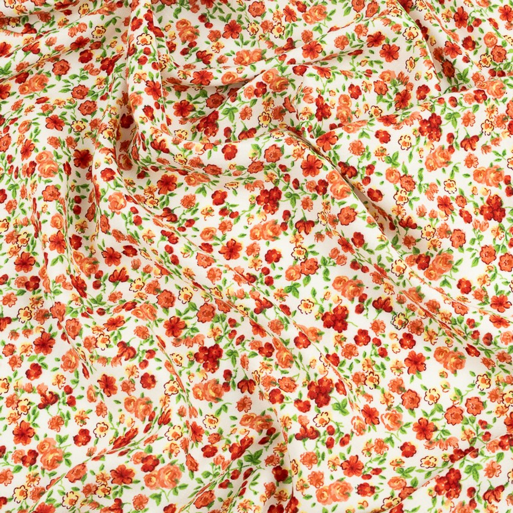 Scattered Mini Floral Rayon Challis