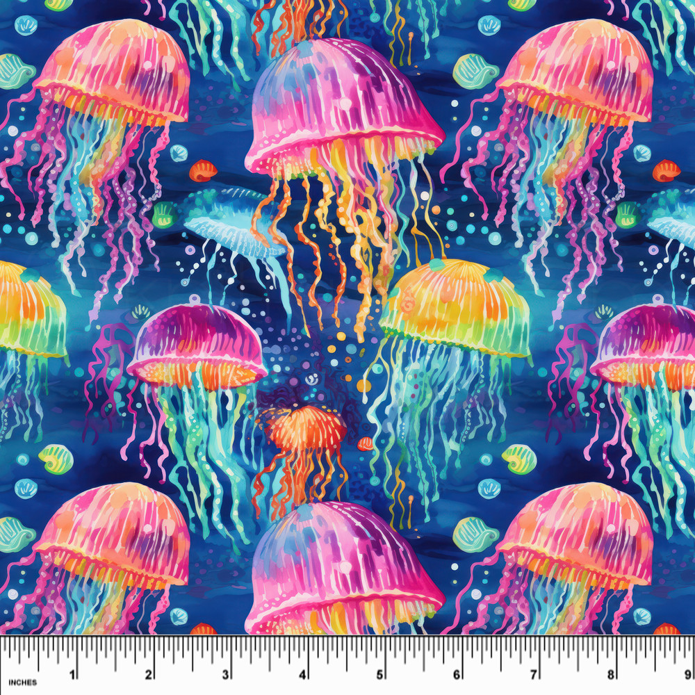 Custom Rainbow Jellyfish Bamboo Cotton Lycra