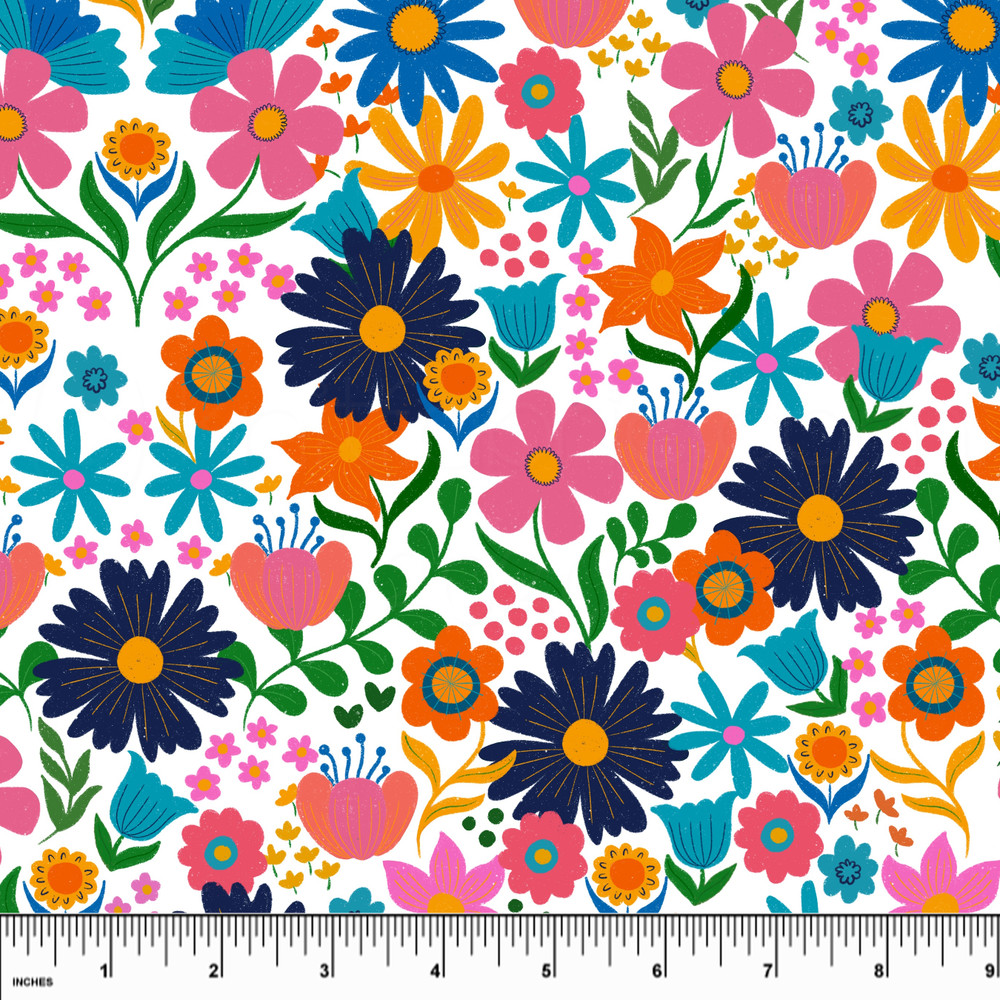 Cheery Folk Floral Cotton Lycra Knit