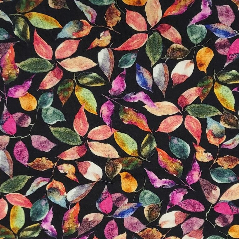 Rainbow Leaves Viscose Jersey