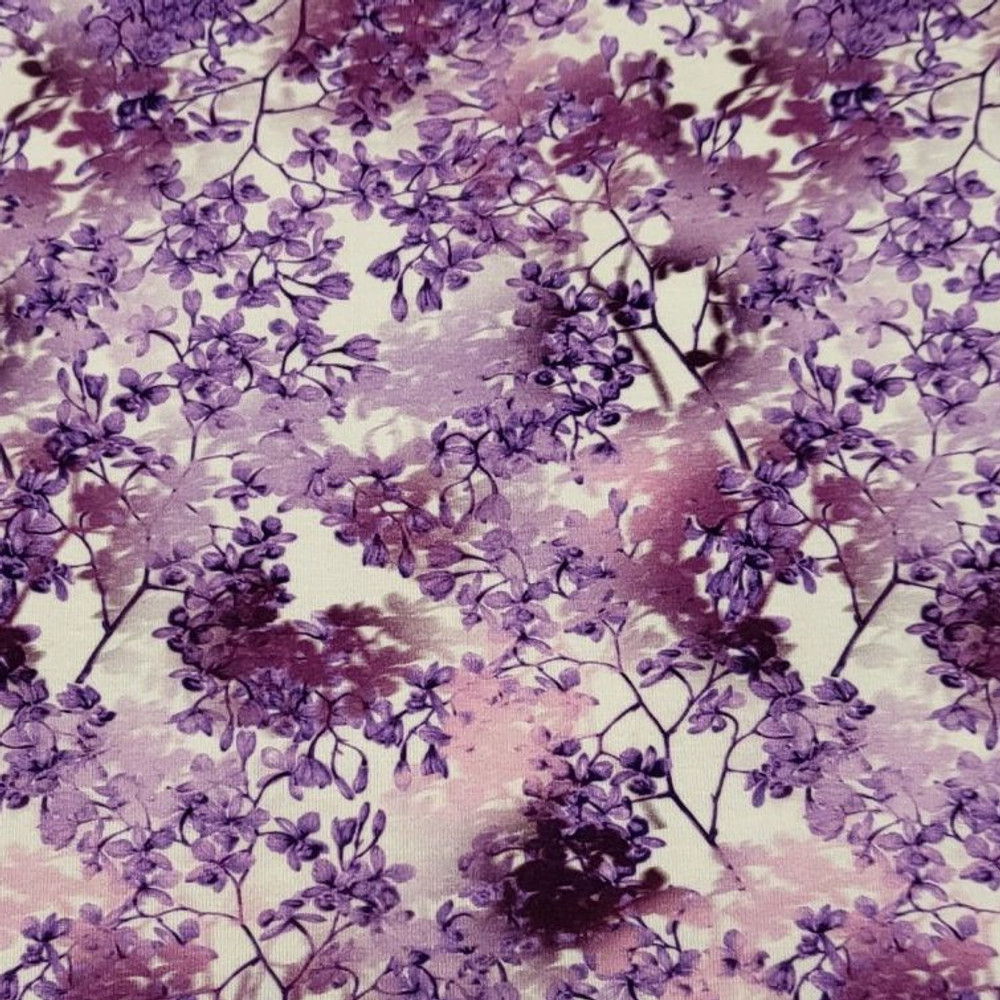 Purple Blooms Viscose Jersey