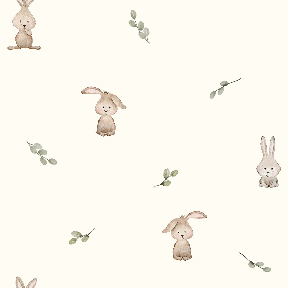 Bunnies & Sprigs on Organic Cotton Lycra