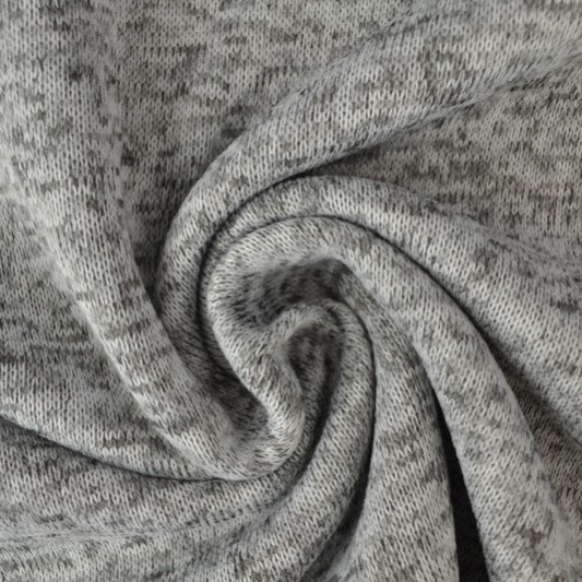 Heather Gray Knitted Sweatshirt Fleece