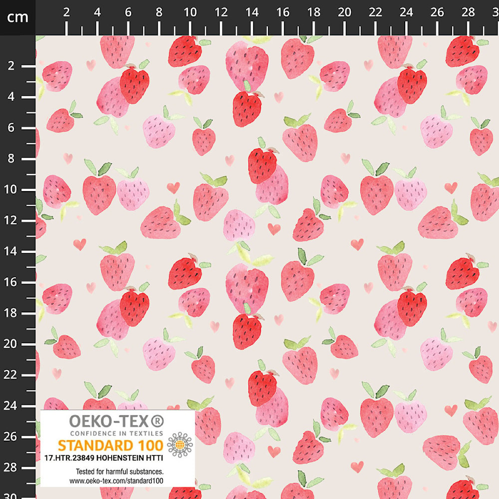 Stof Fabrics Strawberry Love Cotton Lycra Knit