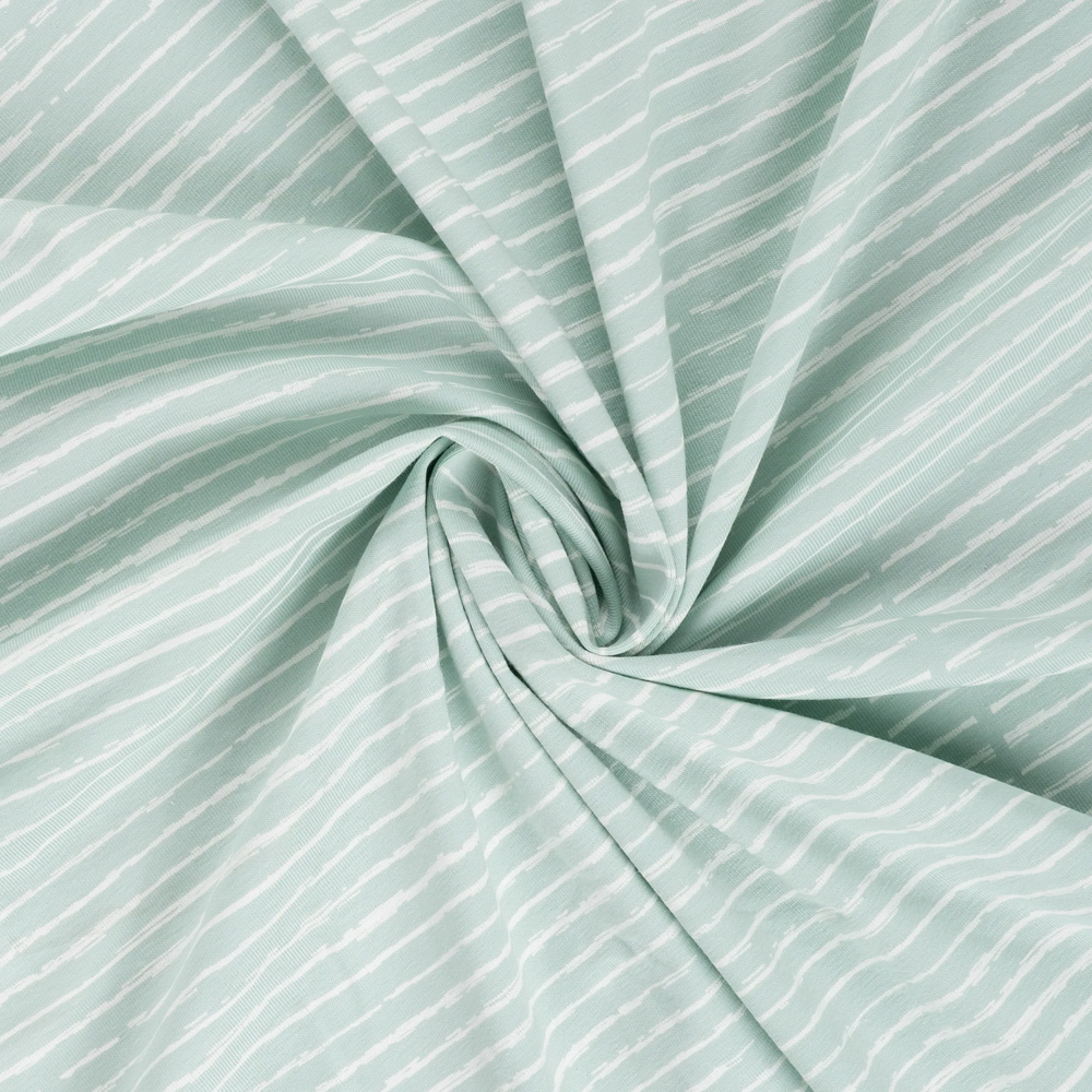 Mint Mini Stripe Cotton Lycra Knit