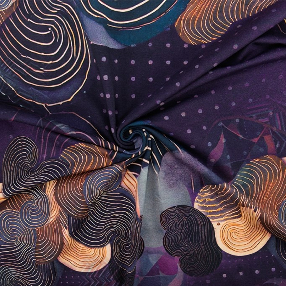 Abstract Indigo Cotton Lycra